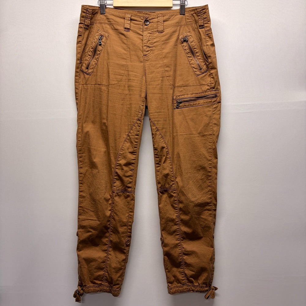 Calvin Klein Jeans Womens Utility Cargo Pants 8 Zips Gorpcore Streetwear Brown